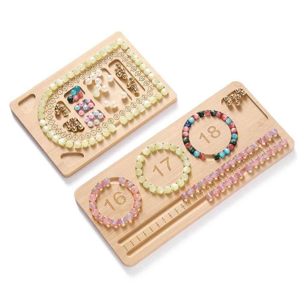 Jewelry Making Table - Houten gevlokte kralenbak DIY armband ketting