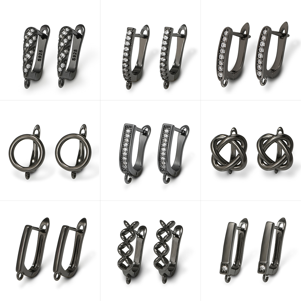 Jewelry Making Material - YANASI 1 paar pistoolzwarte messing oorbellenhaken