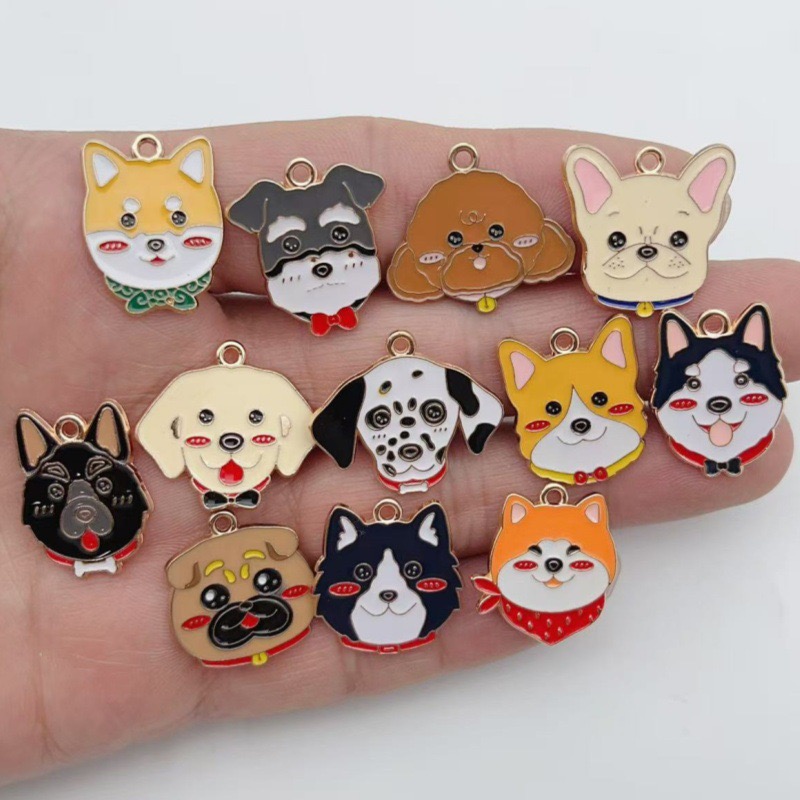 Jewelry Making Accessories - 12 stuks cartoon huisdier gevlekte hond