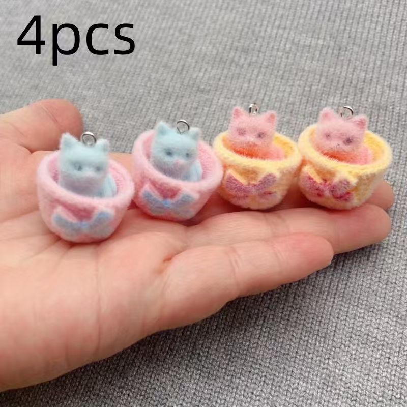4 stuks 3D pluche hars kattenh - Jewelry Making Accessories recensie en prijs