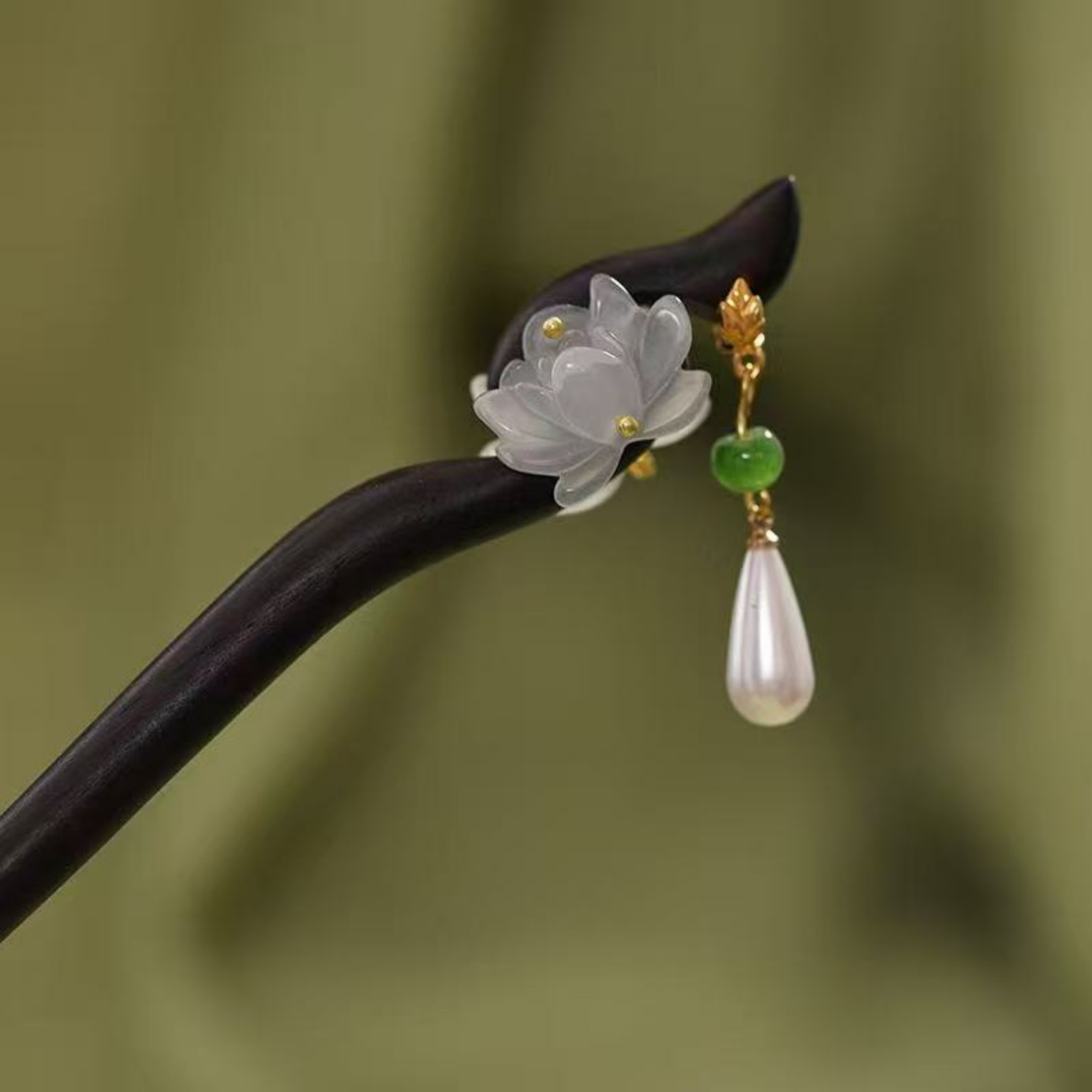1PC elegante lotushouten haars - Jewelry Making For Adults recensie en prijs
