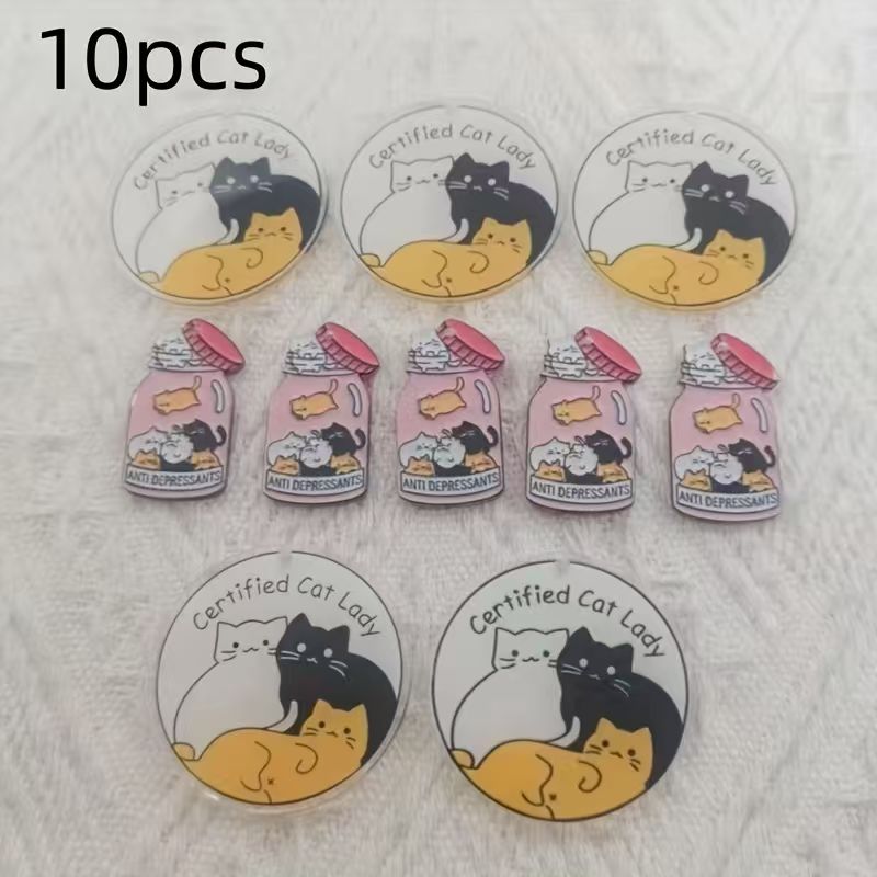 10 stuks acryl schattige katte - Jewelry Making Accessories recensie en prijs